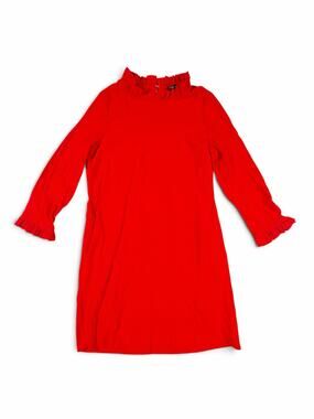 Boho Chic Women’s Ruffle Neck Shift Dress Red XL *Fits more like Large
